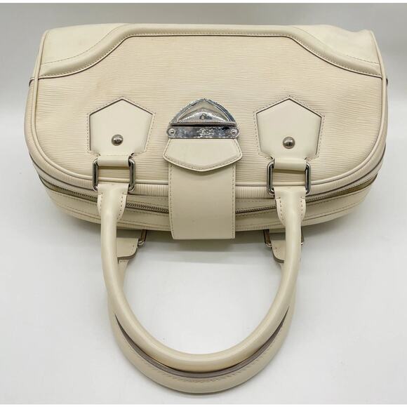 Authentic Louis Vuitton Epi Ivory Bowling Montaigne GM M5931J Handbag - Picture 5 of 16